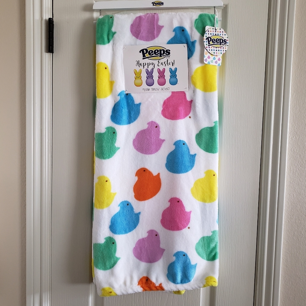 Peeps Easter Chicks Plush Throw Blanket 50x60 NWT